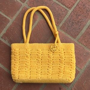 The Sak yellow crocheted bag.